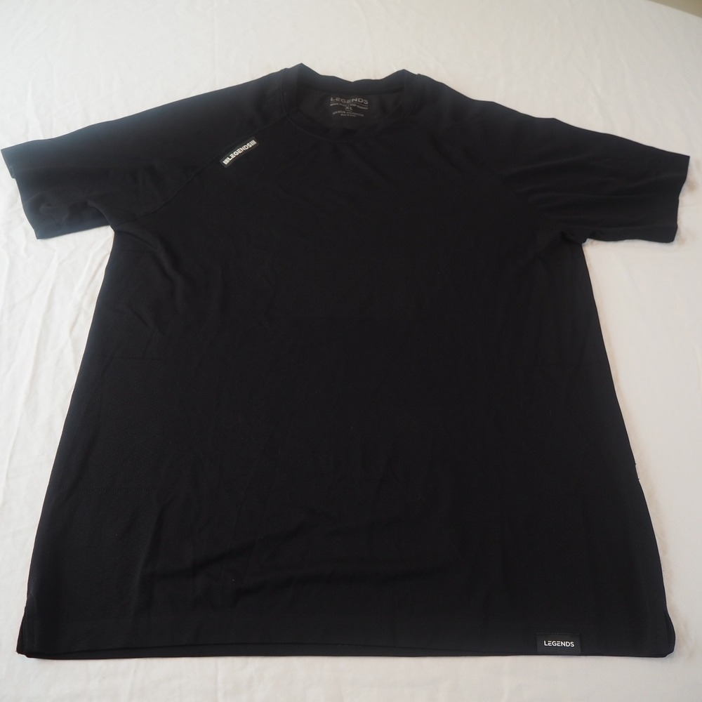 LEGENDS Performance Athletic T Shirt Sz XL Black Stretch Raglan Nylon Tech